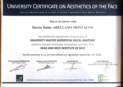 Master en Anatomía Facial Superficial Université Nice Sophia Antipolis 2018